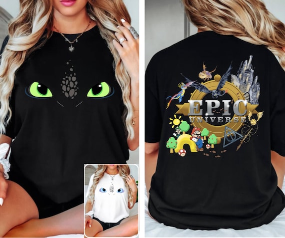 Epic Universe Shirts Night Fury Dragon Rider Shirt Cute Black Dragon Fantasy Tee Universal Studios Theme Park Gift Family Universe Park Trip