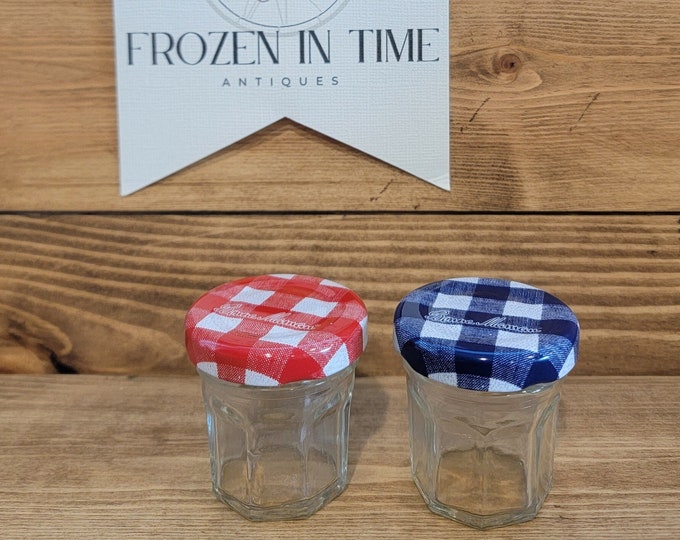 Vintage Bonne Maman Mini Glass Jam Jar Set of 2 Etsy