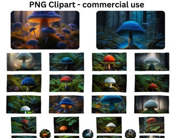 Imágenes prediseñadas de setas mágicas, arte forestal realista, imágenes prediseñadas de realismo, paquete de setas PNG, imágenes prediseñadas mágicas, descarga instantánea