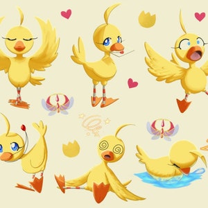 Princess Tutu Ahiru Duck Sticker Sheet