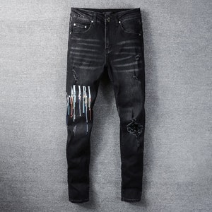 Fashion Mens Zipper Skinny Jeans Destroyed Torn Pants Blue Jeans - China  Jeans and Men Jeans price | Made-in-China.com