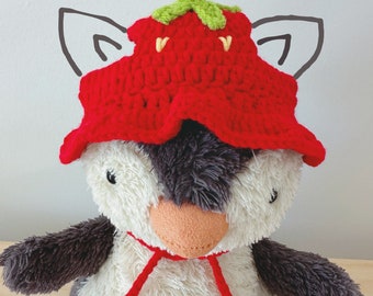 Crochet Strawberry Hats For Cat Puppy, Crochet Pet Accessories, Cat Hat, Puppy Hat, Gift for Pets