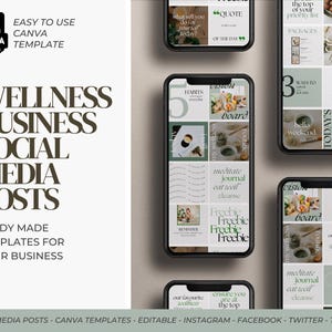 Wellness Coach Social Media Canva Templates – Instagram Content for Coaches, Holistic Business, Self-Care & Health Brands