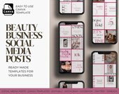 Beautiful Business Social Media Posting Templates – Lash Techs, Makeup Artists, Nail Techs, Waxing & Salons - Editable Canva Branding Kit