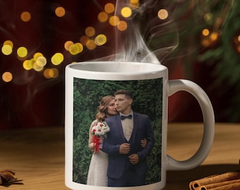Taza de café con foto personalizada, regalo con imagen y texto personalizados