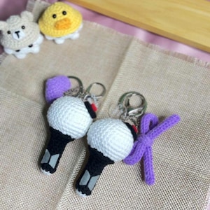 Handmade Crochet Keychain Inspired by Army Bomb - BTS Fan Must-Have
