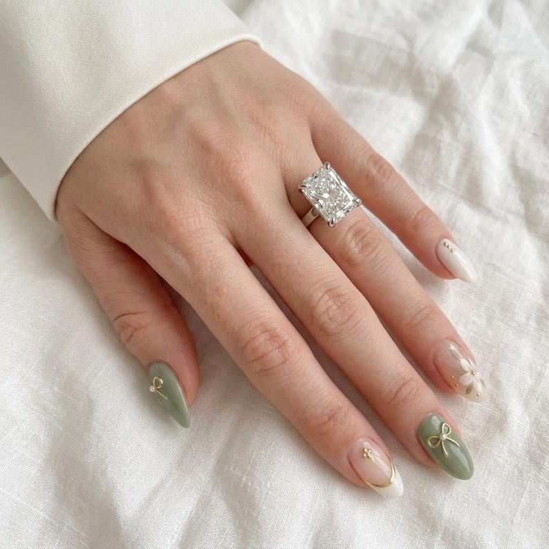 Solitaire Lab Diamond 4 Ct Radiant Lab-grown Diamond Solitaire Engagement Ring, 14K Gold, IGI ...
