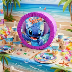 Piñata di Stitch - Intrattenimento per la festa di compleanno di Stitch - Decorazioni per la festa di Stitch - Attività per la festa di Stitch - Piñata per il compleanno di una bambina