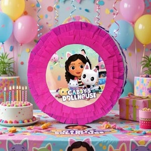 Pignatta di compleanno di Gabby la gatta e della casa magica - Pignatta della casa delle bambole di Gabby - Pignatta di Gabby la gatta - Decorazione per feste di compleanno per bambini