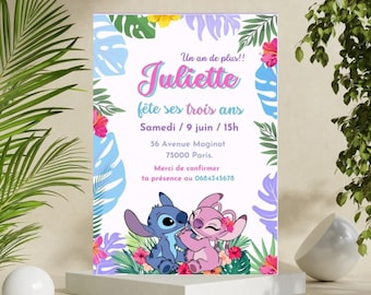 Costure um cartão de convite de aniversário para personalizar. Aniversário de menina ou menino. Convite de Costura