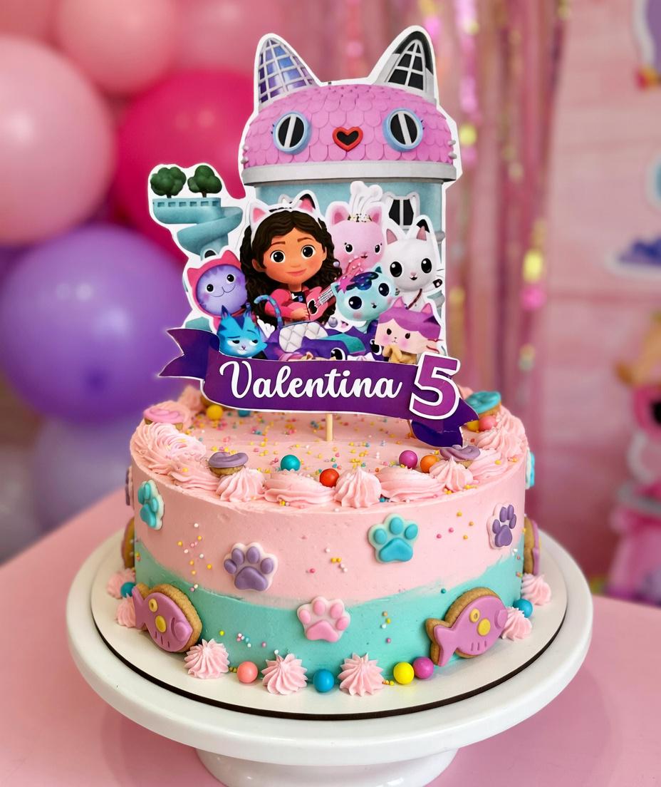 Decorazione Per Torta Gatto Glitterato - Happy Birthday - Topper Per Torte A Forma Di Gatto Nero, 16,2x23,3 Cm