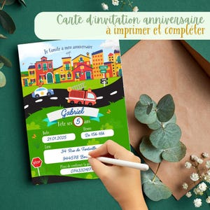 Uitnodigingskaart voor een kinderverjaardag, om te downloaden, af te drukken en in te vullen. Uitnodiging voor politie en brandweer. Uitnodiging in het Frans.