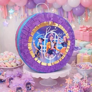 Piñata K-pop Hunters Huntrix - Intrattenimento per feste di compleanno per bambini - Decorazione per feste di compleanno per ragazze - Regalo di compleanno per ragazze - Piñata fatta a mano