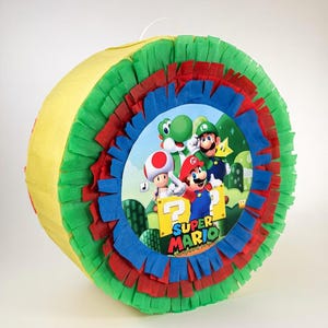 Piñata Mario Bros. - Decorazione per feste di compleanno a tema Mario per bambini - Attività divertente per bambine e bambini - Piñata fatta a mano