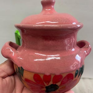 Mexican Mini Ollita De Barro. 12oz Mini Ollita W/lid. Mexican Gift. Clay Canister. Decor. Mexican Home