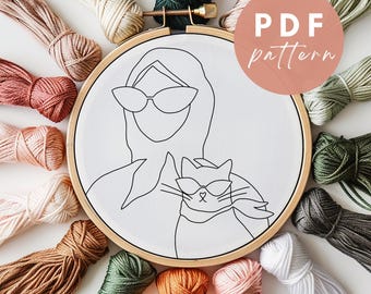Cool Cats Punch Needle Pattern - Punch Needle PDF Pattern for Beginners - Instant Download Punch Needle Design - Needlework Pattern