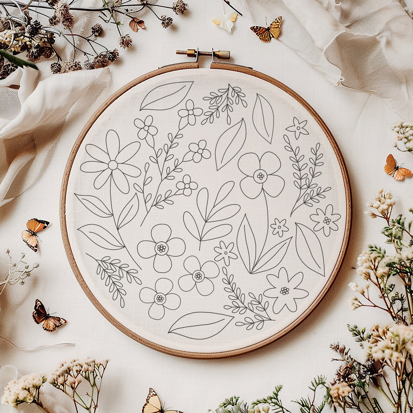 Wildflower Meadow - Embroidery PDF Pattern for Beginners - Instant ...