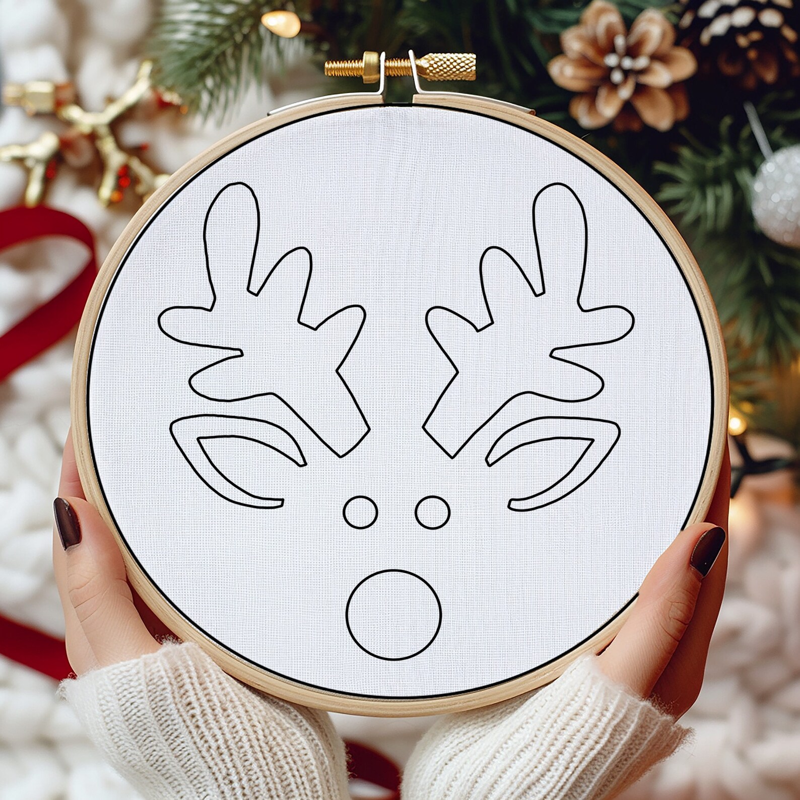 Rudolph Reindeer Punch Needle Pattern: Beginner Needlework (PDF Pattern ...