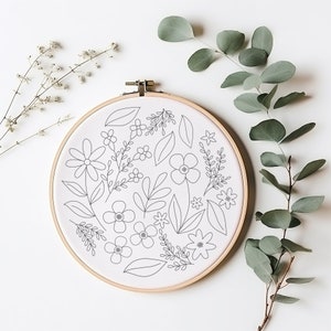Wildflower Meadow - Embroidery PDF Pattern for Beginners - Instant ...