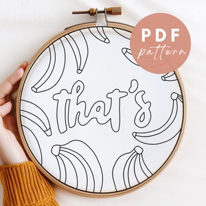 Thats Bananas Punch Needle Pattern - Punch Needle PDF Pattern for Beginners - Instant Download Punch Needle Design - Needlework Pattern