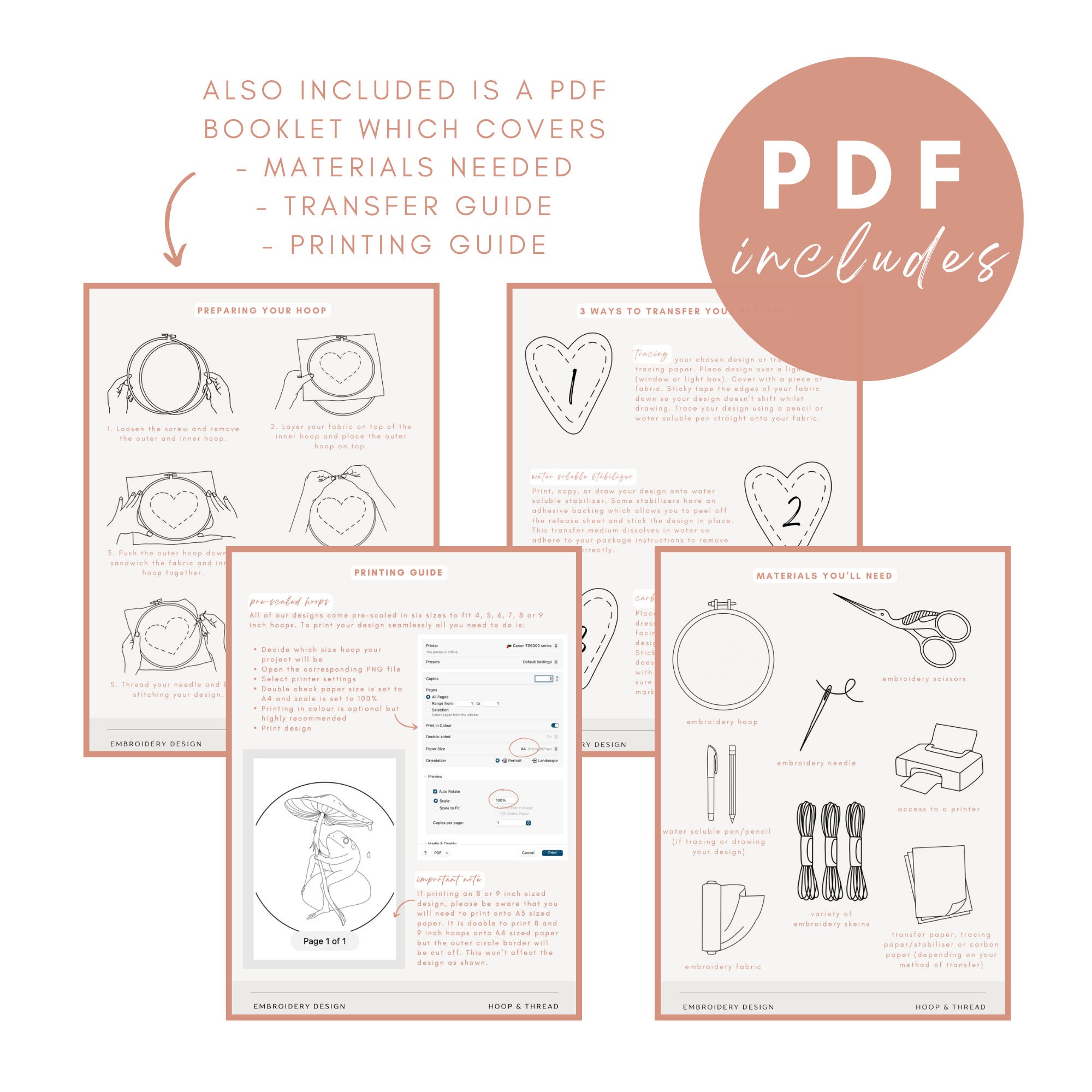 Moon Phases - Embroidery PDF Pattern for Beginners - Instant Download ...