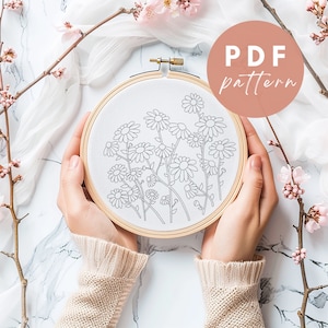 Forget Me Not Flowers - Embroidery PDF Pattern for Beginners - Instant Download Embroidery Design