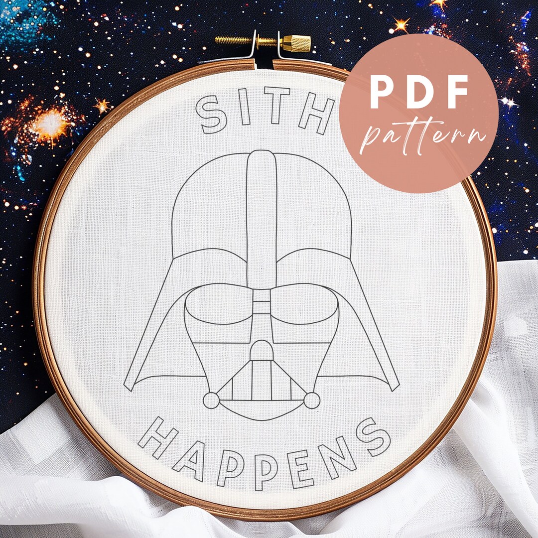 Sith Happens Embroidery Pattern: Beginner Needlework (PDF Pattern) - Etsy