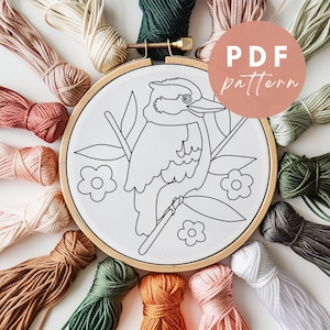 Charming Kookaburra Punch Needle Pattern - Punch Needle PDF Pattern for Beginners - Instant Download Punch Needle - Needlework Pattern