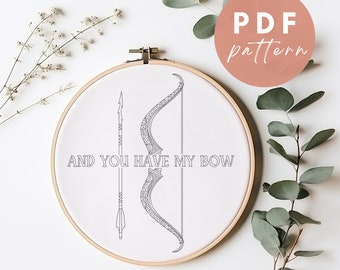 Legolas Bow - Embroidery PDF Pattern for Beginners - Instant Download Embroidery Design