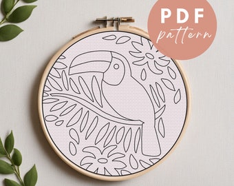 Tropical Toucan Punch Needle Pattern: Beginner Needlework Design (PDF Pattern)