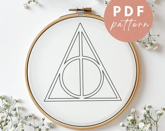 The Wand, The Stone, The Cloak Punch Needle Pattern: Beginner Needlework (Digital Download)