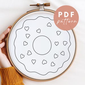 Delicious Donut Punch Needle Pattern - Punch Needle PDF Pattern for Beginners - Instant Download Punch Needle Design - Needlework Pattern