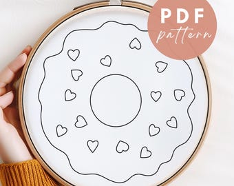 Donut Punch Needle Pattern: Beginner Needlework Design (PDF Pattern)