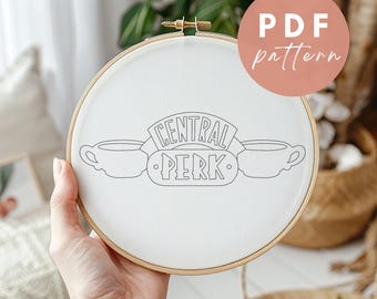 Central Perk Embroidery Pattern: 90s TV Show PDF (Instant Download)