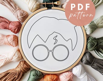 Lightning Bolt Scar Punch Needle Pattern: Beginner Needlework (PDF Pattern)