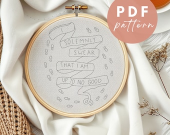 Up To No Good Map - Embroidery PDF Pattern for Beginners - Instant Download Embroidery Design