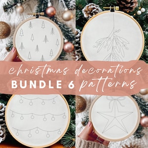 Christmas Embroidery Pattern Bundle: 6 Holiday Designs (PDF Download)