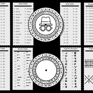2-piece hide and seek cipher decoder ring for escape... Escape Game Decoder Set, SPY Edition, DIY Escape Room Secret Codes ...
