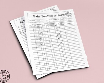 Baby Feeding Protocol I Baby Food Tracker I PDF Digital File Instant Download I A4 and US Letter