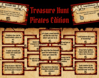 Treasure Hunt I Pirate Edition I Scavenger Hunt I Printable Birthday Game I Ideal for Kids, Teens, and Tweens I Download, Print, Play