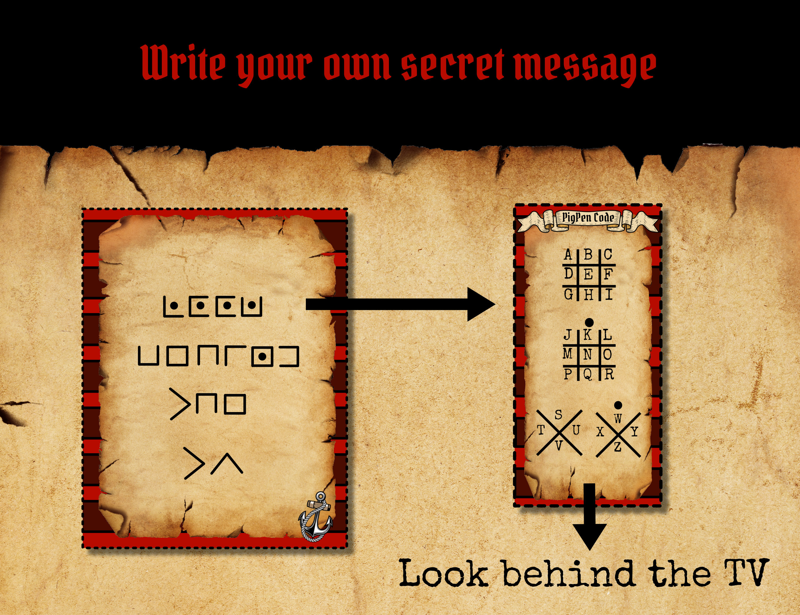 Escape Game Decoder Set I PIRATES EDITION I DIY Escape Room Secret