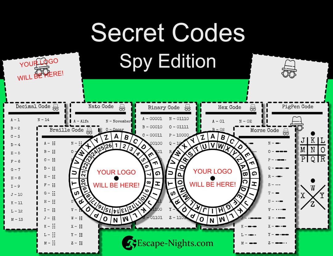 Personalized Escape Game Decoder Set, SPY Edition, DIY Escape Room ...