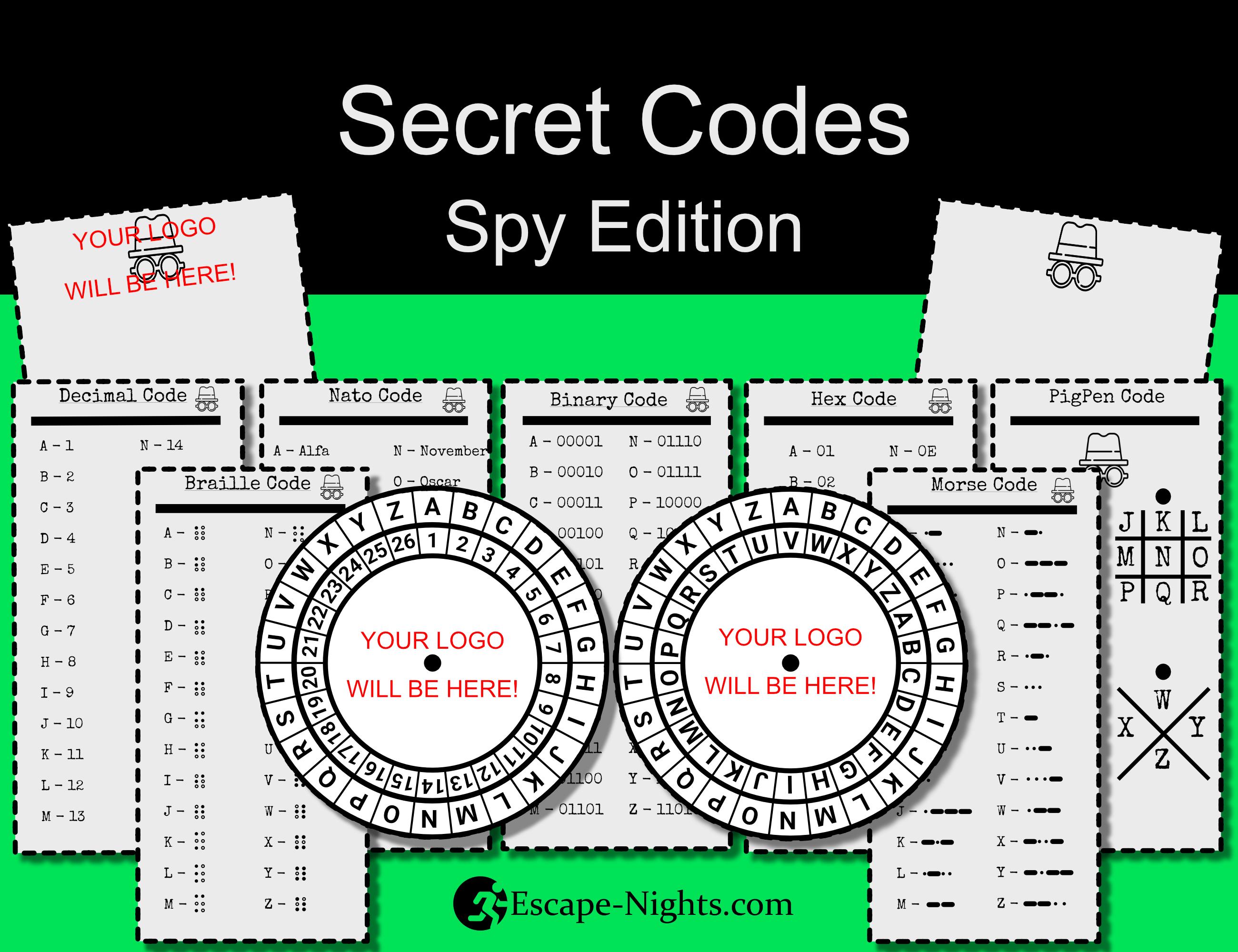 Personalized Escape Game Decoder Set, SPY Edition, DIY Escape Room ...