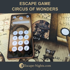 ESCAPE GAME Printable Escape Room I Circus of Wonders I DIY Printable Escape Family Adventure I Digital and Physical Experience