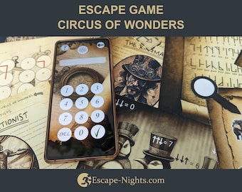 ESCAPE GAME Printable Escape Room I Circus of Wonders I DIY Printable Escape Family Adventure I Digital and Physical Experience