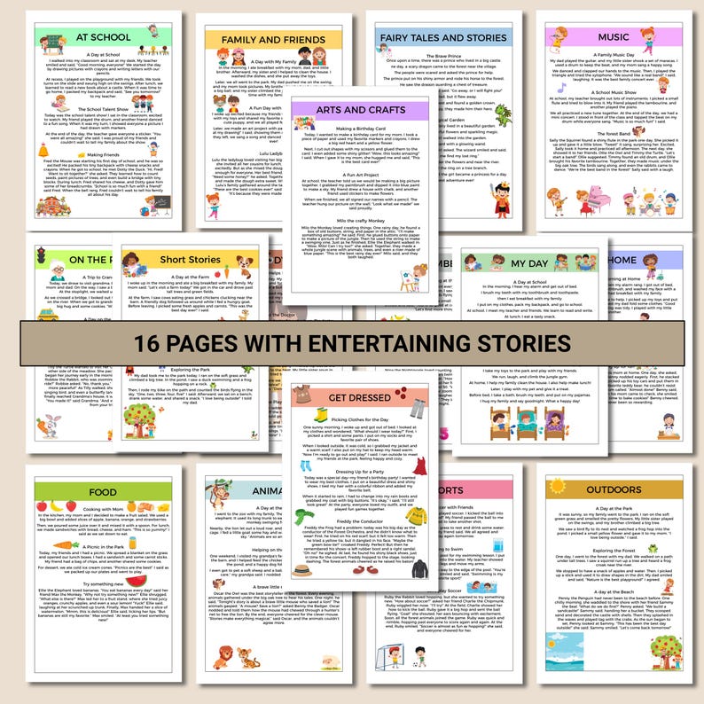 Printable Stories for Preschoolers I Fun Stories With Common Words I Montessori I Vocabulary ...