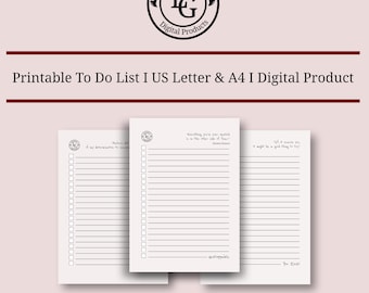 Printable to do list I Daily Planner Template with 11 quotes I Printable Planner Organizer I PDF Digital File Instant Download I Letter, A4