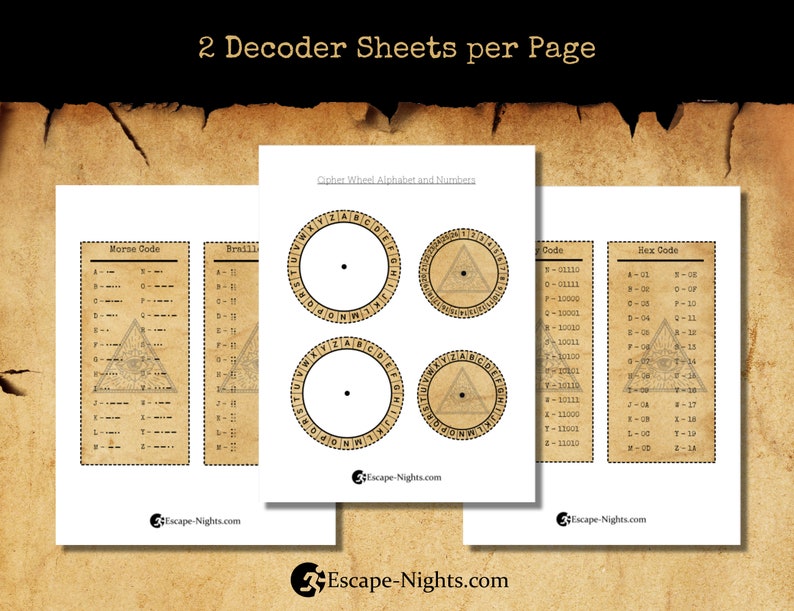 Escape Game Decoder Set I EGYPT EDITION I DIY Escape Room Secret Codes ...