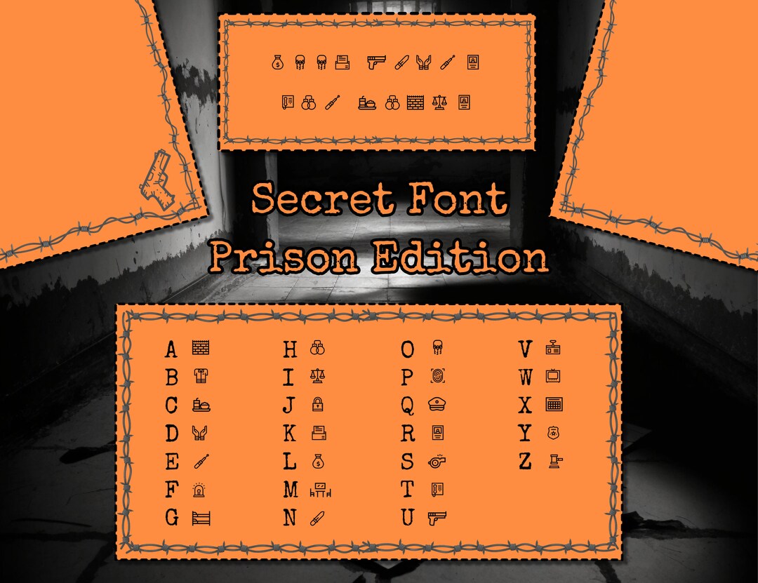Escape Game Decoder Set I DIY Escape Room I Secret Prison Font for Your ...