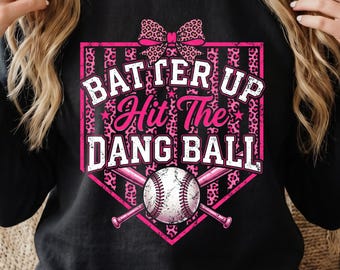 Hit The Dang Ball PNG, Funny Baseball Lover Shirt Design, Retro Baseball Graphic, Youth Baseball Dad Fan, Game Day PNG